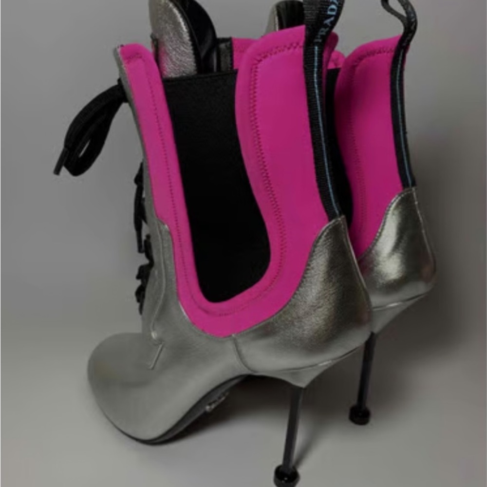 prada silver boots never worn size 40 which is a ten but fits like a 9.5
